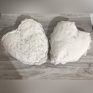 Vintage Cottagecore Coquette Lace Heart Pillows